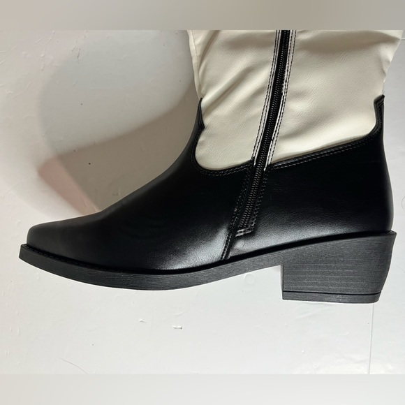 SHEIN Women’s Black & White Western Cowboy Boots Size 9 - BNWT - Picture 7 of 16
